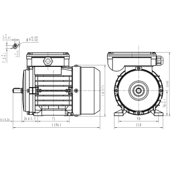 Silnik elektryczny jednofazowy 0,09kW 2800 obr/min. 56B3